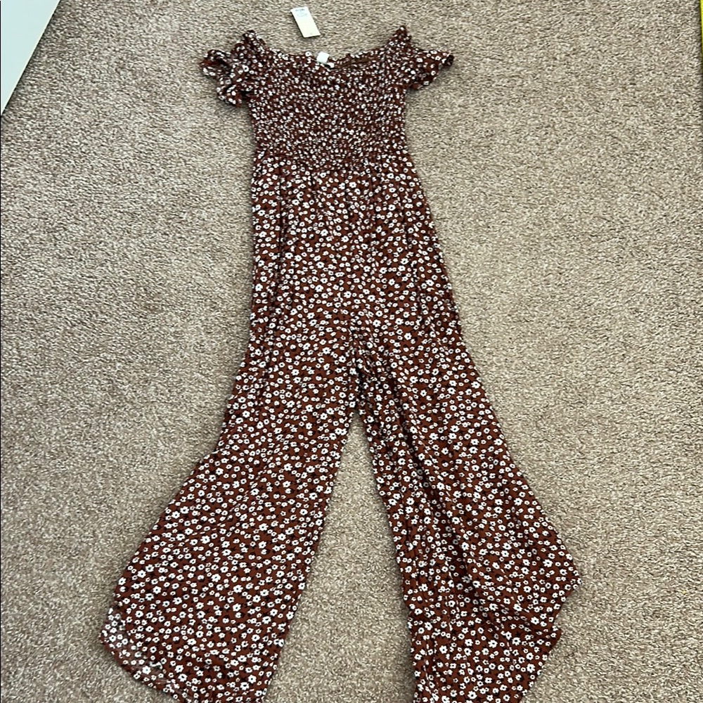 Floral Brown Jumpsuit